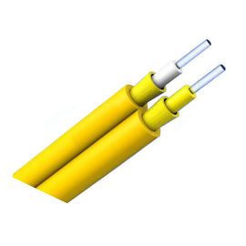 Ομοαξονικό οπτικό καλώδιο ινών PVC/LSZH εσωτερικό GJFJBV, κίτρινο ελαφρύ διπλό Zipcord